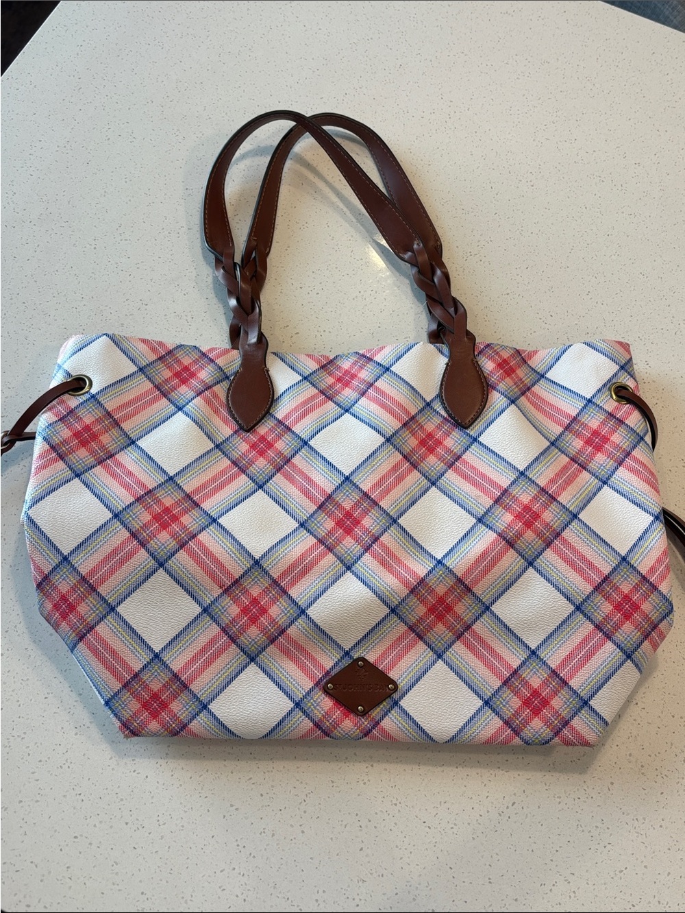 St. John's Bay Westbrook Plaid Tote Bag
